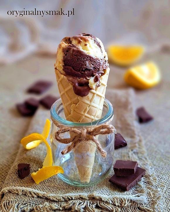 Lody pomarańczowo czekoladowe domowe