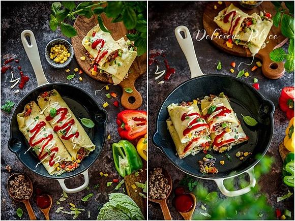 Naleśniki z gyros i warzywami