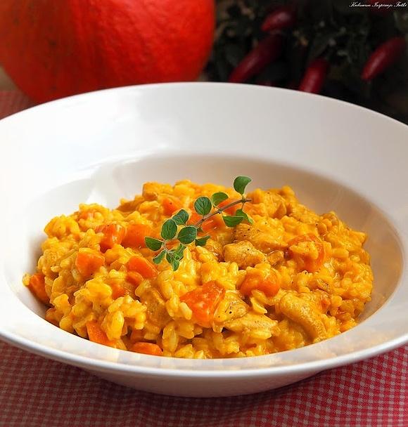 Risotto z dynią i kurczakiem