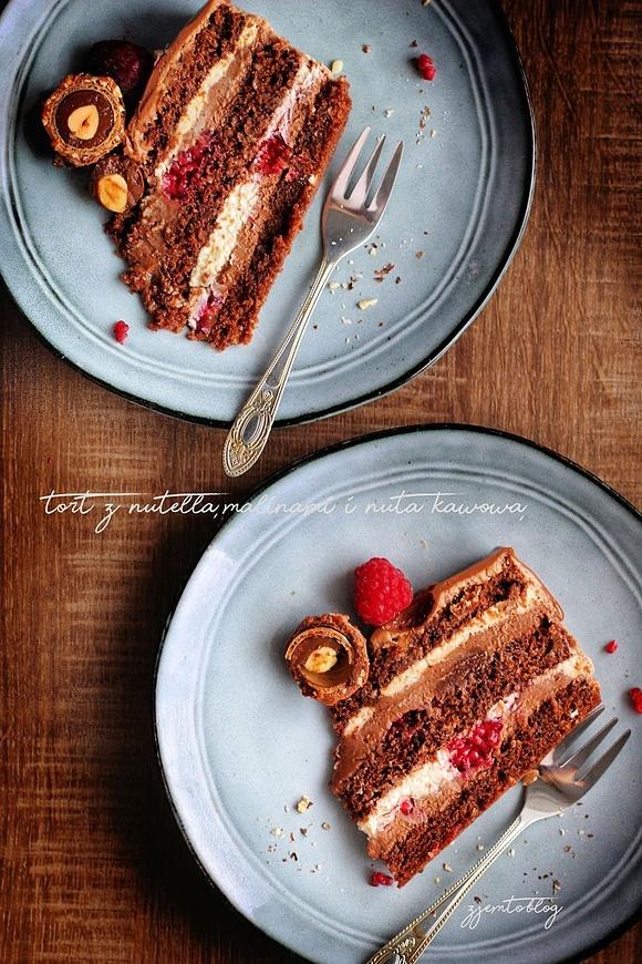 Tort z nutellą i malinami na wyjątkowe okazje
