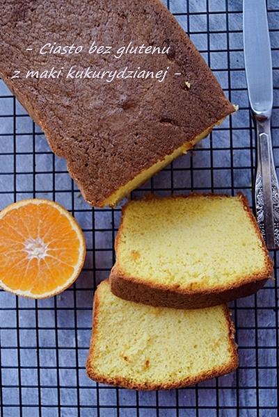 Ciasto bez glutenu z mąki kukurydzianej z sokiem pomarańczowym