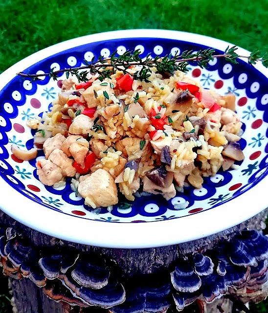 Risotto z pieczarkami i kurczakiem