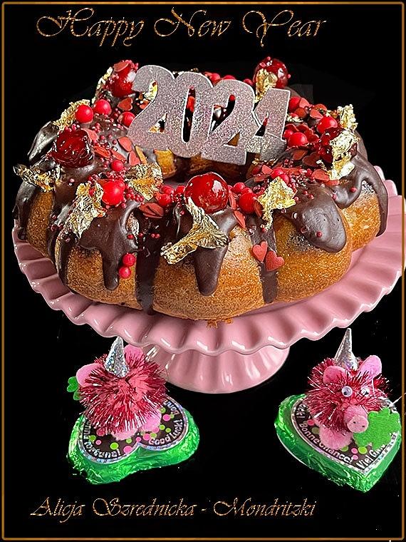 Babka wiśniowa noworoczna z likierem