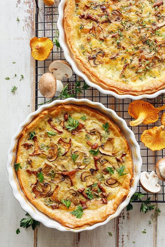 Quiche z kurkami