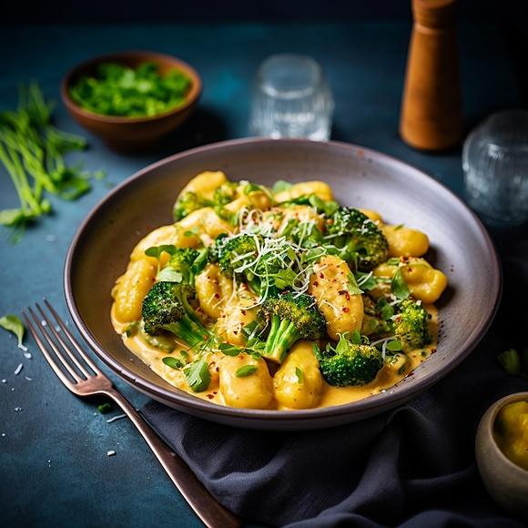 Gnocchi z brokułami w kremowym sosie curry