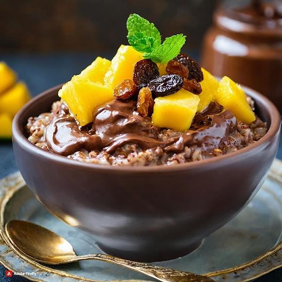 Owsianka z mango i Nutellą