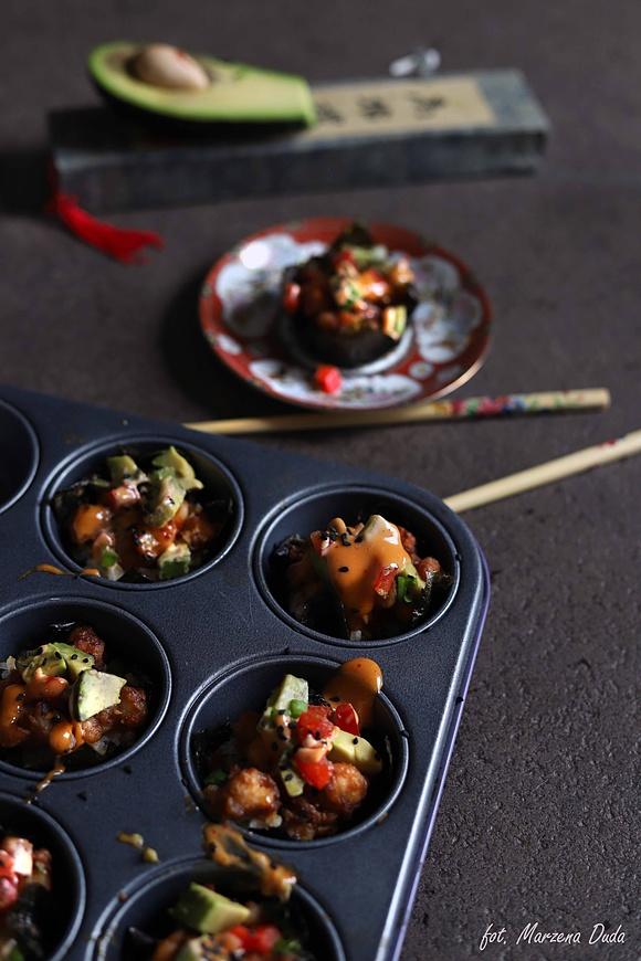 Sushi muffiny z krewetkami
