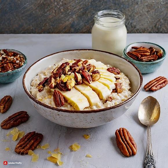 Owsianka z jackfruitem, orzechami pecan i czekoladą