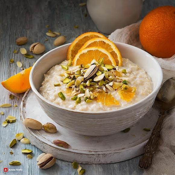 Owsianka z pomarańczą, pistacjami i czekoladą