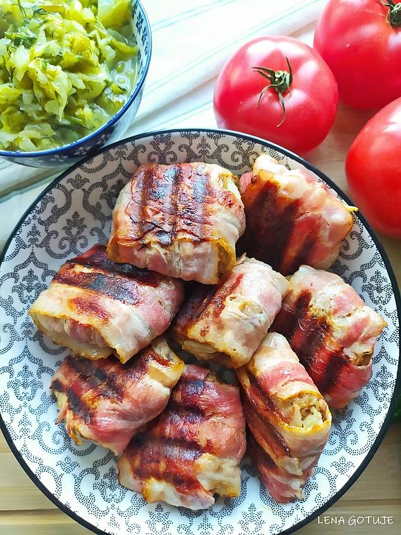 Grillowane kotlety z boczkiem