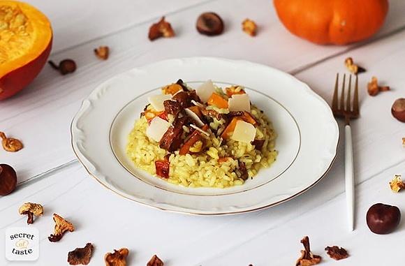 Risotto z dynią i kurkami