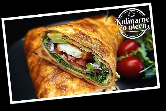 Wrap z sera wiejskiego, warzywami i halloumi