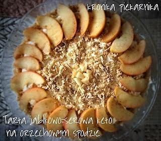 Tarta jabłkowo-serowa keto na orzechowym spodzie