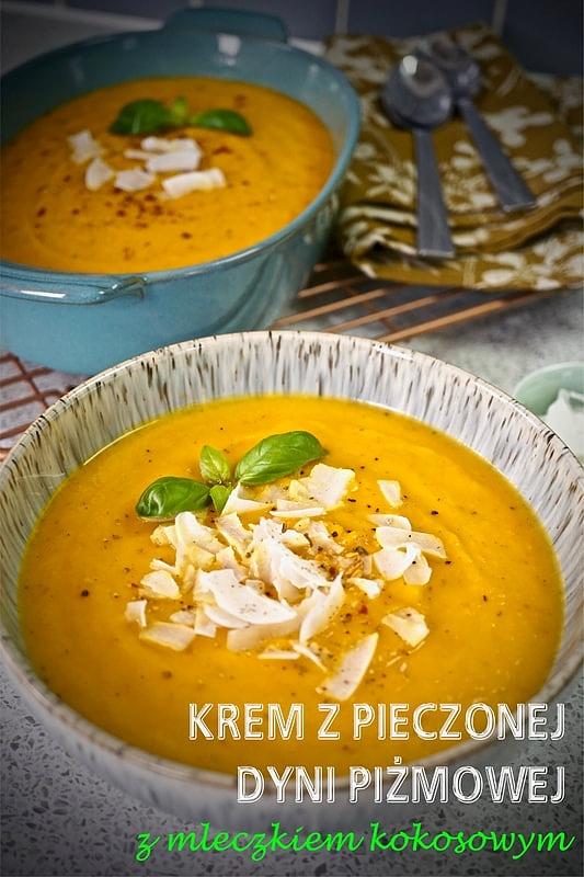Krem z pieczonej dyni piżmowej z mleczkiem kokosowym