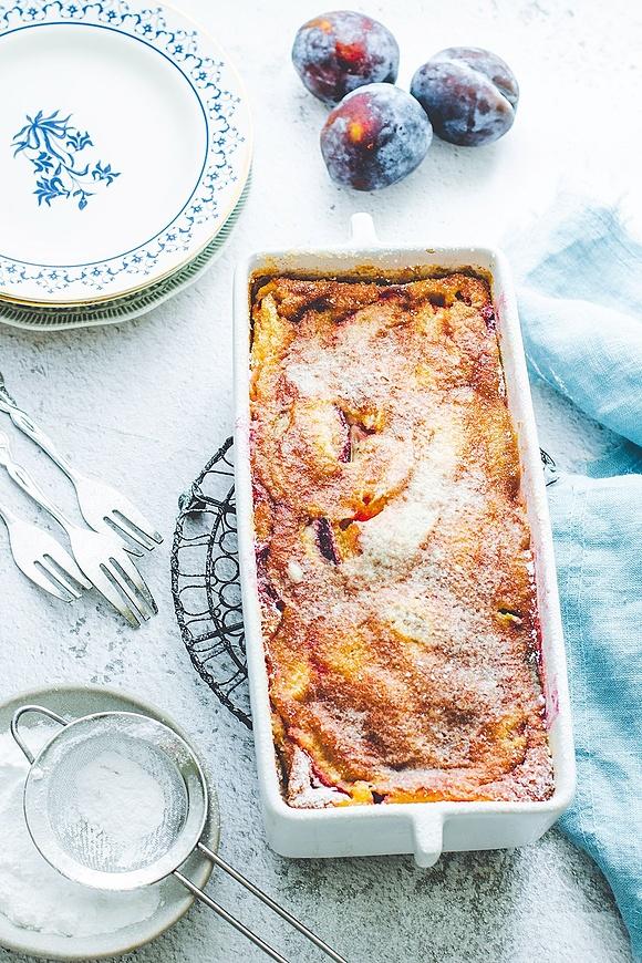 Clafoutis ze śliwkami mocno waniliowe