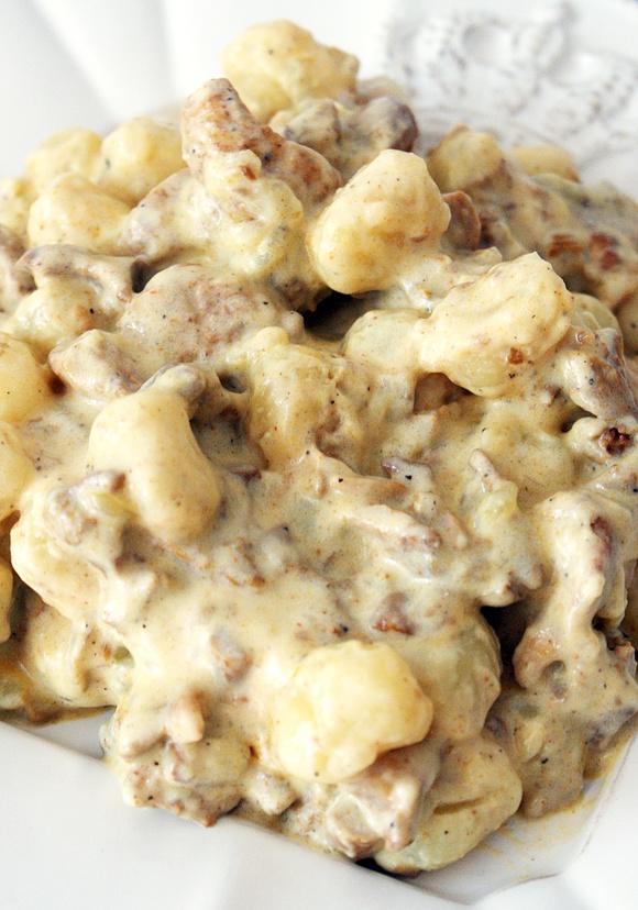 Gnocchi z kurczakiem i kurkami
