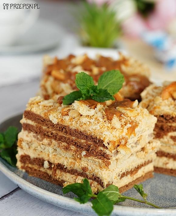 Ciasto kajmakowe na herbatnikach szybkie i bez pieczenia