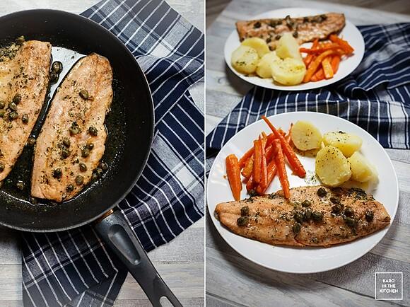 Poisson meuniere ryba z sosem z brązowego masła i cytryny