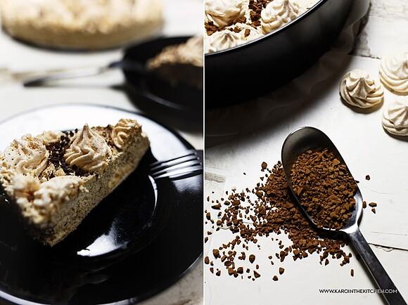 Tort kawowo-bezowy bez glutenu i pieczenia