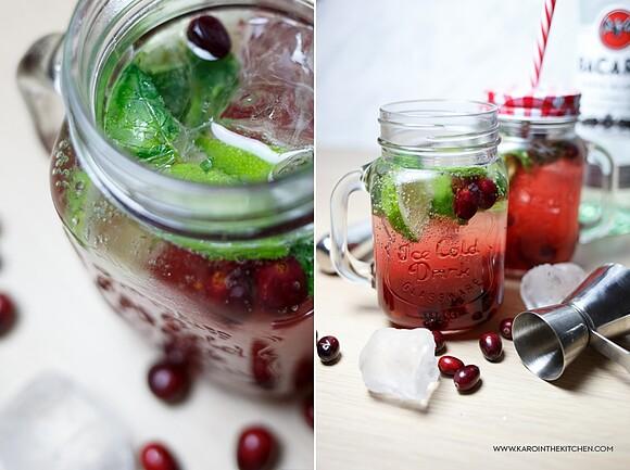 Mojito z redukcją z świeżej żurawiny wielkoowocowej