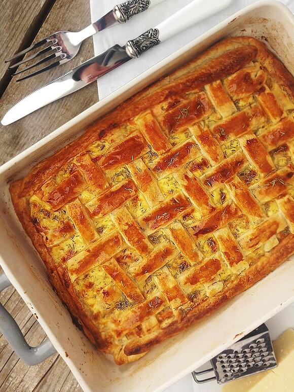 Tarta z pstrągiem i tymiankiem