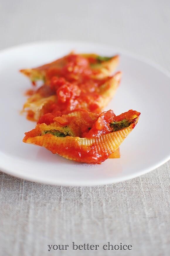 Conchiglioni ze szpinakiem i ricottą
