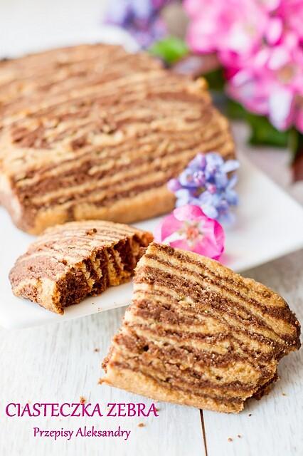 Ciastka zebra kruche z kakao i wanilią