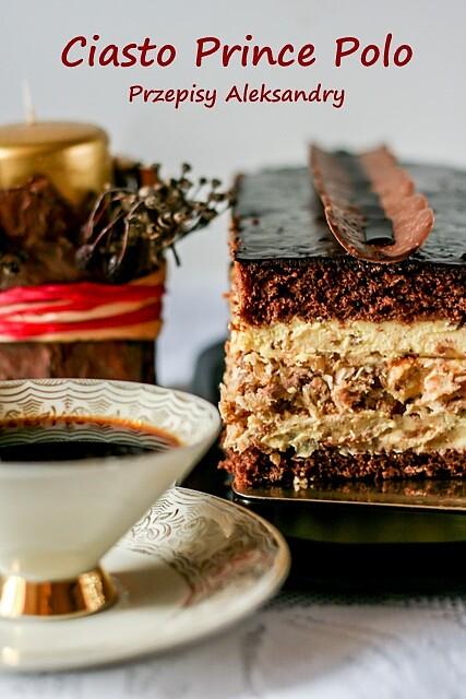 Ciasto prince polo z wafelkami, orzechami i czekoladą