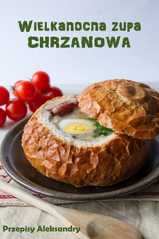 Wielkanocna zupa chrzanowa z jajkami i kiełbasą