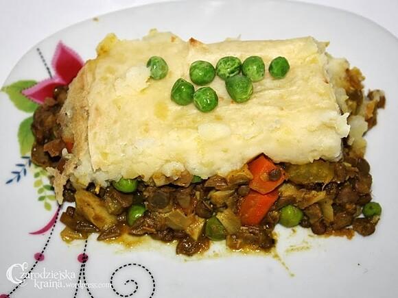Wege cottage pie z boczniakami i warzywami