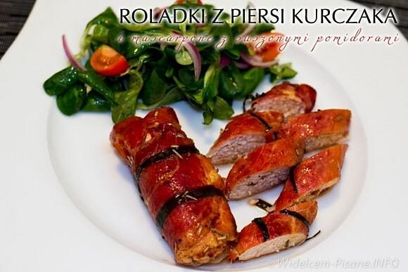 Roladki z piersi kurczaka z mascarpone i suszonymi pomidorami