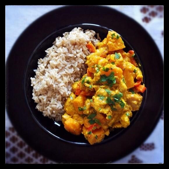 Curry z dynią i kurczakiem