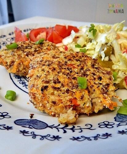 Kotlet z ryżem i warzywami