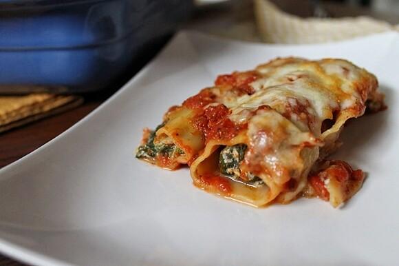 Cannelloni z pieczarkami i szpinakiem