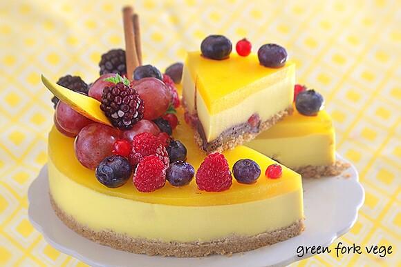 Wegańska tarta z mango