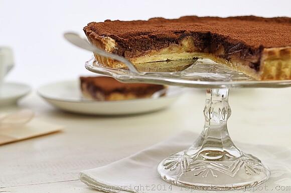 Tarta z jabłkami i musem czekoladowym