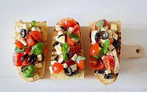 Bruschetta caprese bez pieczenia