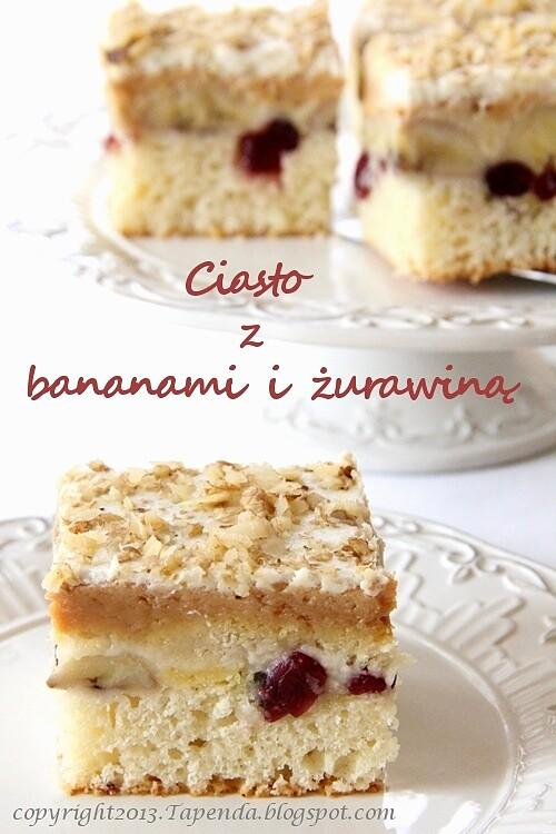 Ciasto z bananami i żurawiną