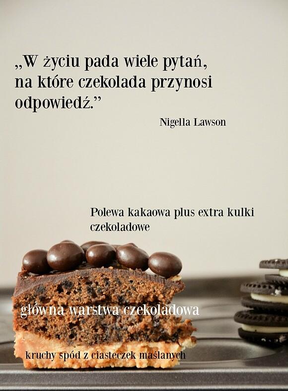 Podwójnie czekoladowe ciasto z kruchym spodem