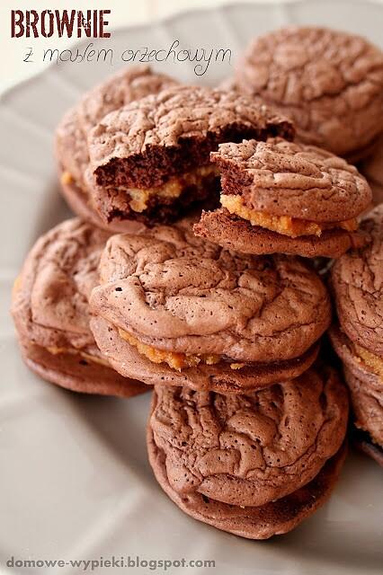 Ciasteczka brownie z masłem orzechowym