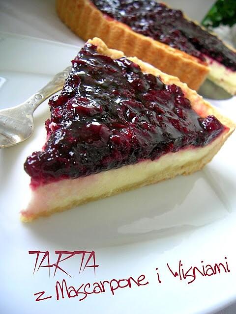 Tarta z mascarpone i wiśniami