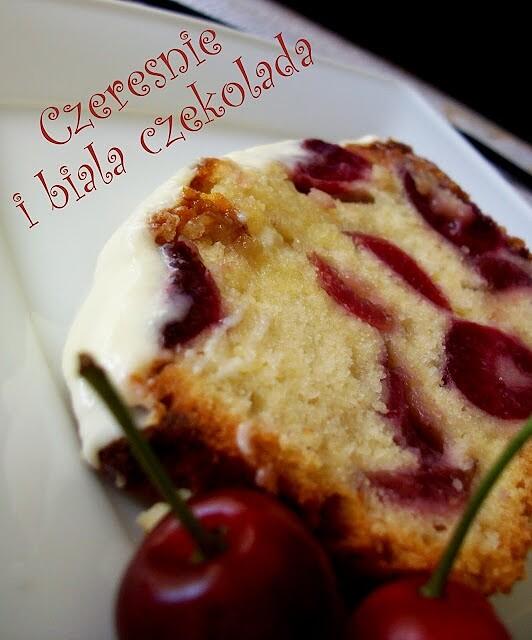 Ciasto z czereśniami i białą czekoladą