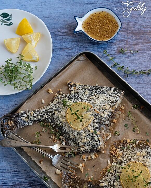 Flądra pieczona w panierce panko