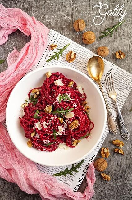 Spaghetti z burakiem