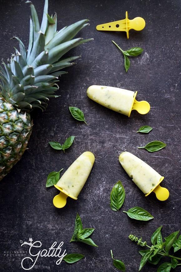 Sorbet ananasowy z bazylią bez dodatku cukru