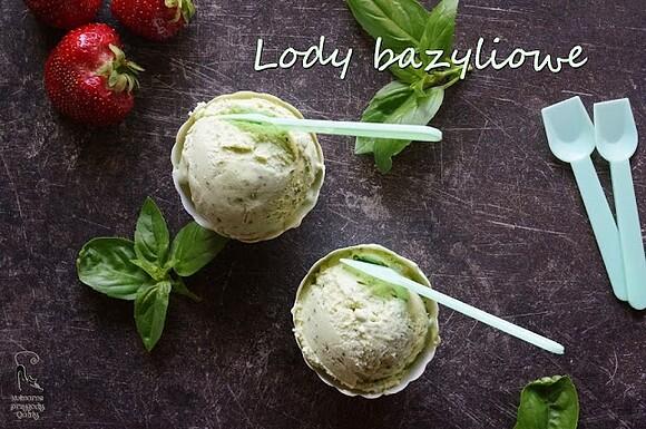 Lody bazyliowe bez jajek