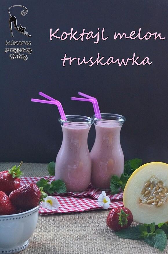 Koktajl truskawkowo-melonowy z jogurtem