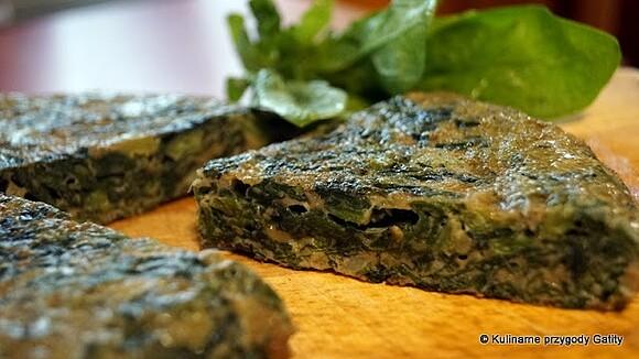 Frittata z czosnkiem i szpinakiem