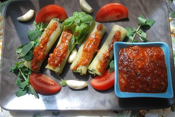 Canneloni z nadzieniem szpinakowym