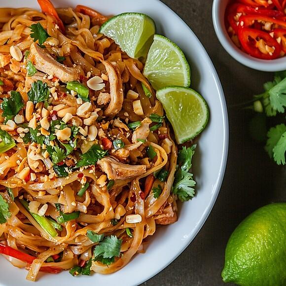 Pad Thai z indykiem i warzywami